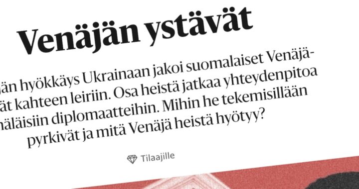 VENÄJÄN YSTÄVÄ, KYLLÄ – JA RAUHAN